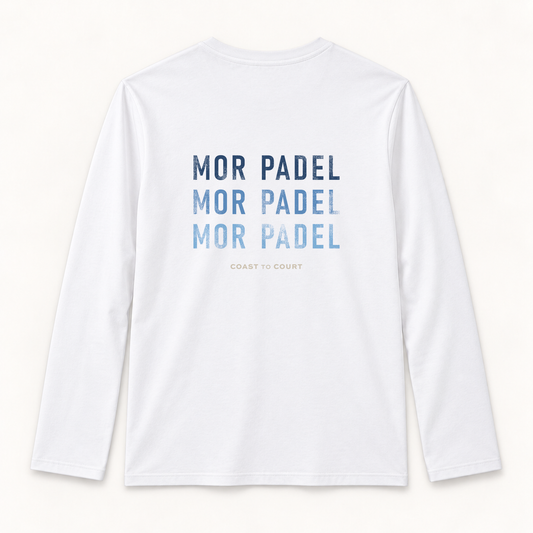 MOR Padel Echo Long Sleeve in White, back view