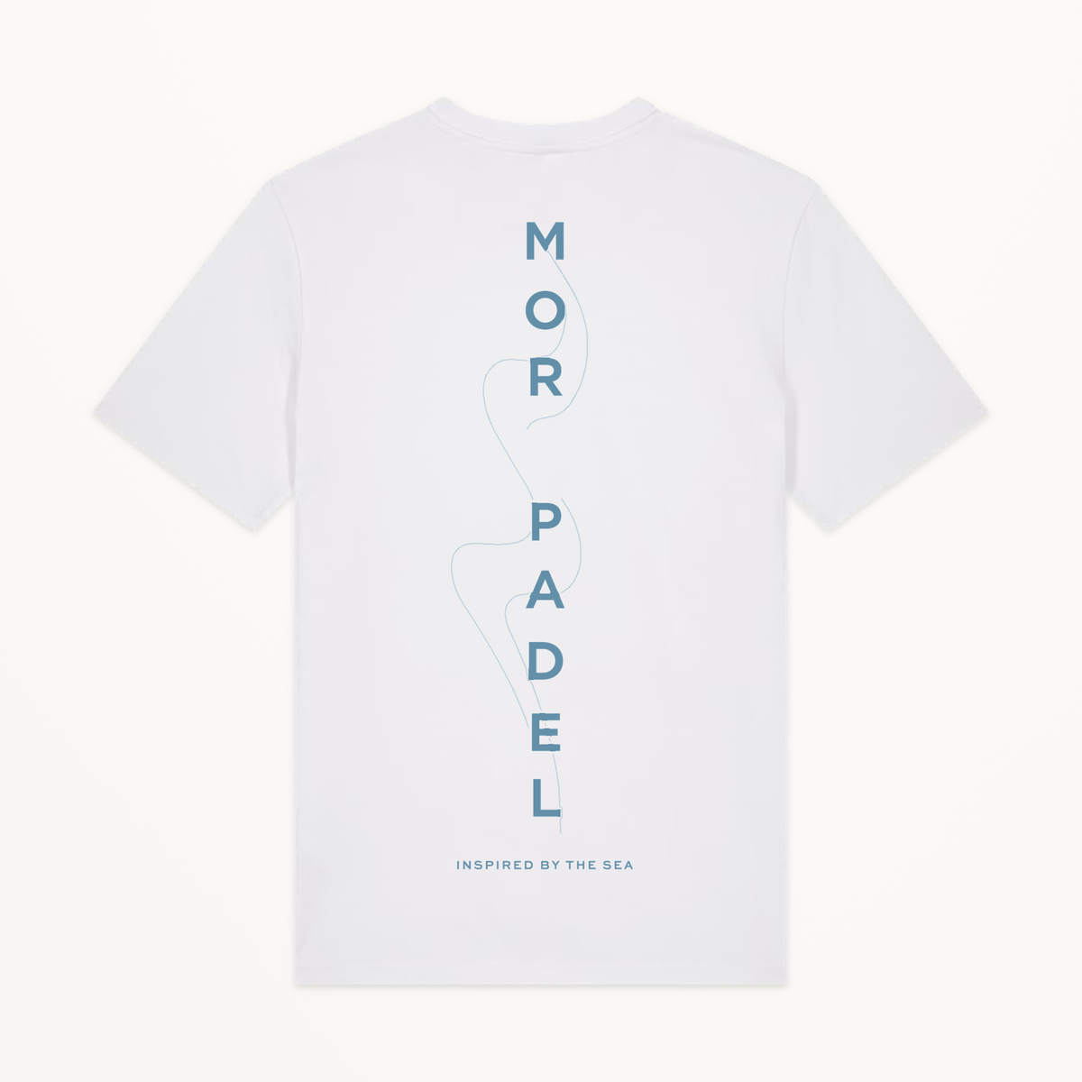 MOR Padel Mens Tee White studio back view