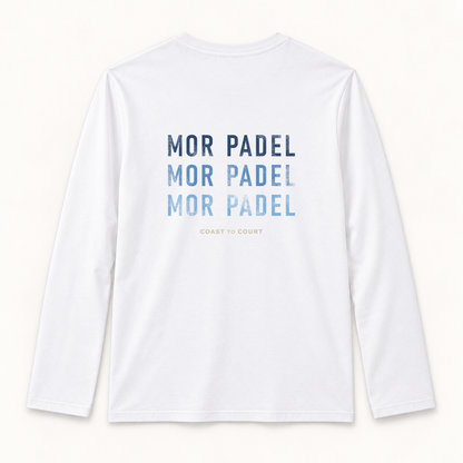 MOR Padel Echo Long Sleeve in White, back view