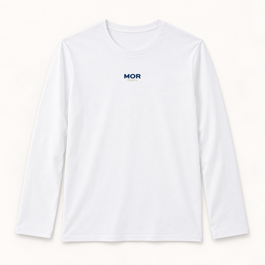MOR Padel Echo Long Sleeve in White, front view
