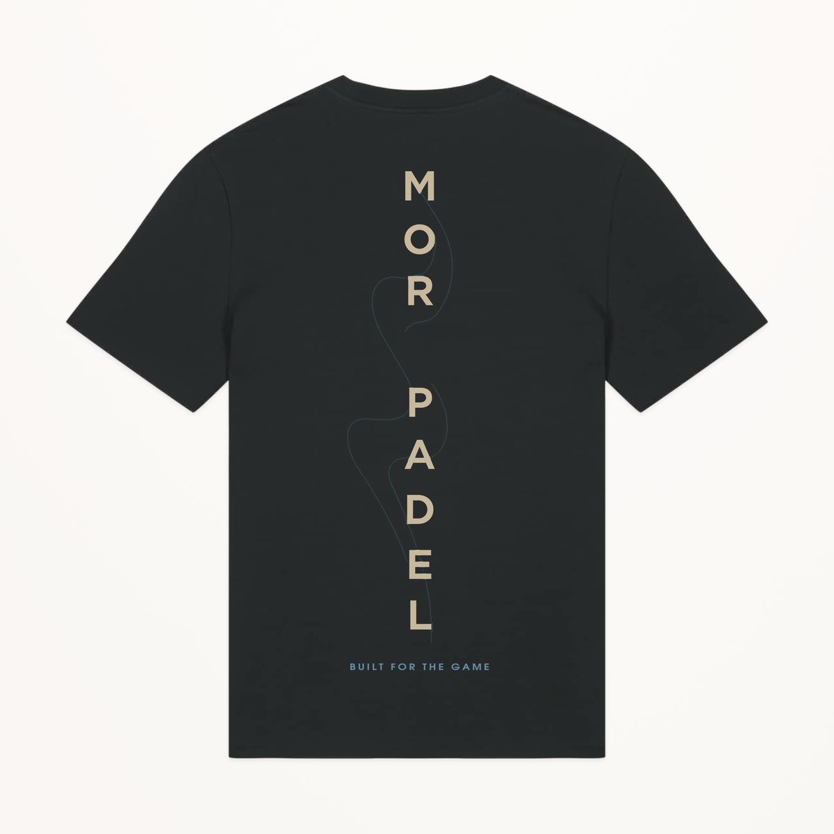 MOR Padel Mens Tee Black studio back view
