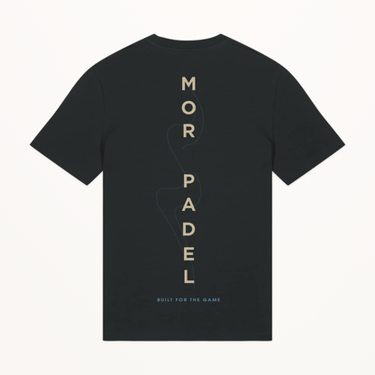 MOR Padel Mens Tee Black studio back view