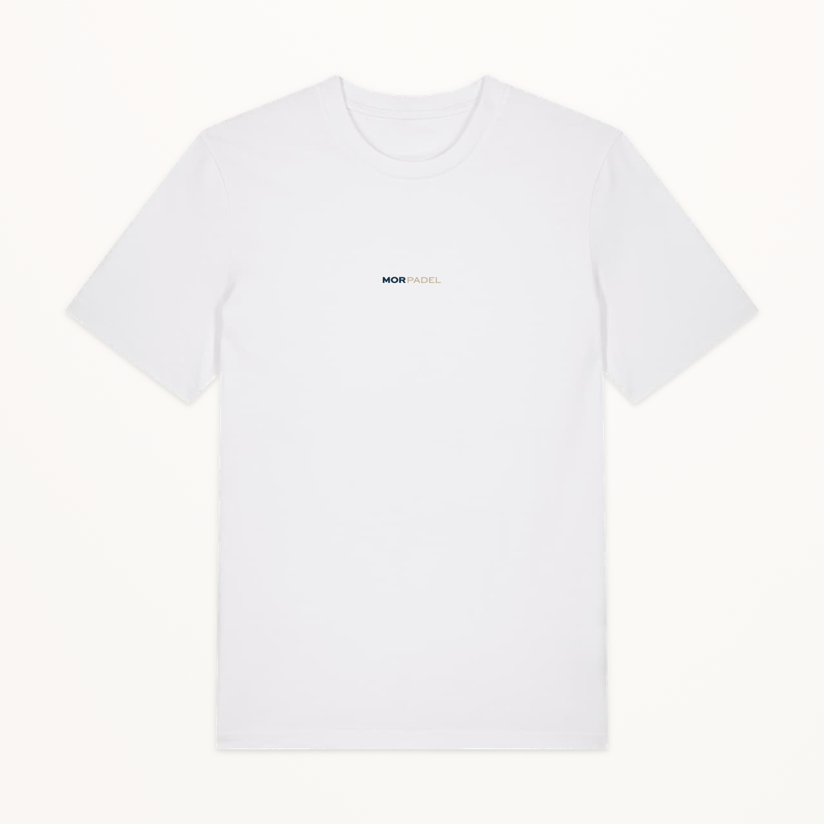 MOR Padel Men’s Tee in White, front view