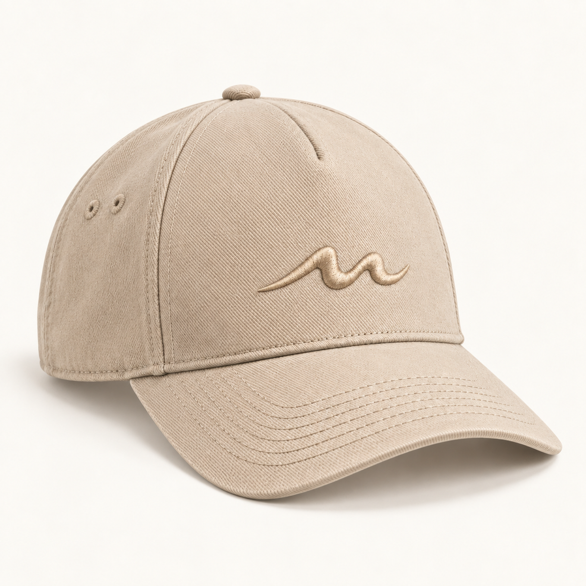 MOR Padel Wave Cap in Sand, three-quarter front view
