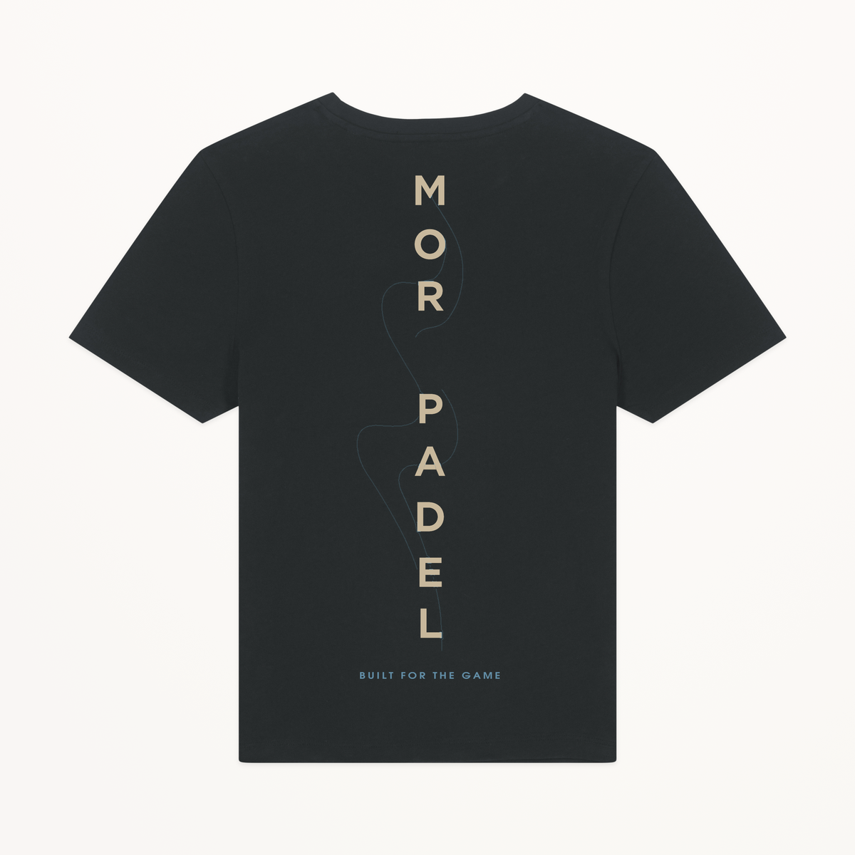 MOR Padel Womens Tee Black studio back view