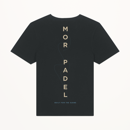 MOR Padel Womens Tee Black studio back view