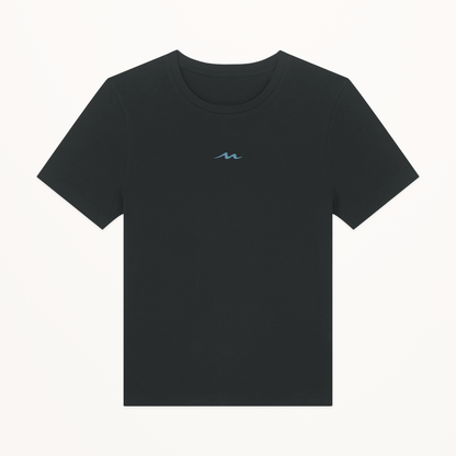 MOR Padel Women’s Tee in Black, front view