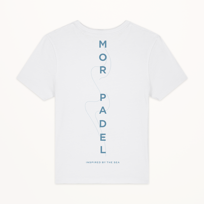 MOR Padel Womens Tee White studio back view
