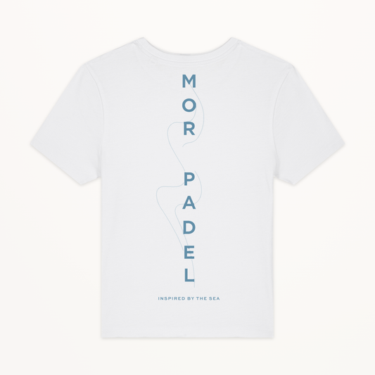 MOR Padel Womens Tee White studio back view